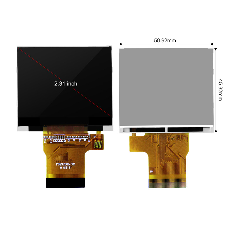 Antarmuka Polcd MCU SPI RGB Modul LCD Kecil Layar Sentuh Warna Kapasitif 2,3 Inci
