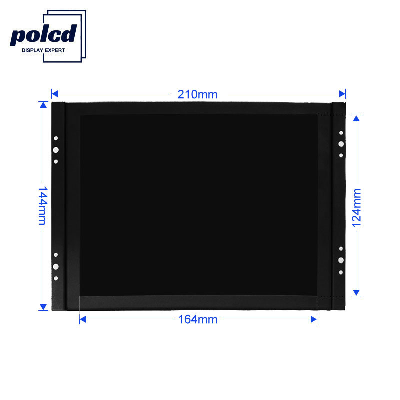 Polcd Kustomisasi 8 Inch IPS Panel Metal Case Industrial LCD Monitor Open Frame