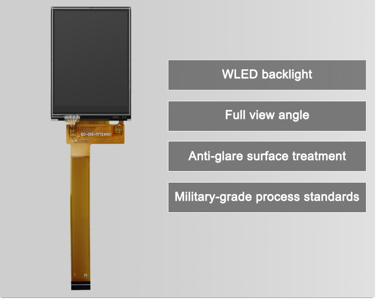 Polcd Viewing Direction 12 0'Clock Color 262k Layar Sentuh Menampilkan Layar Kecil 2,4 inci