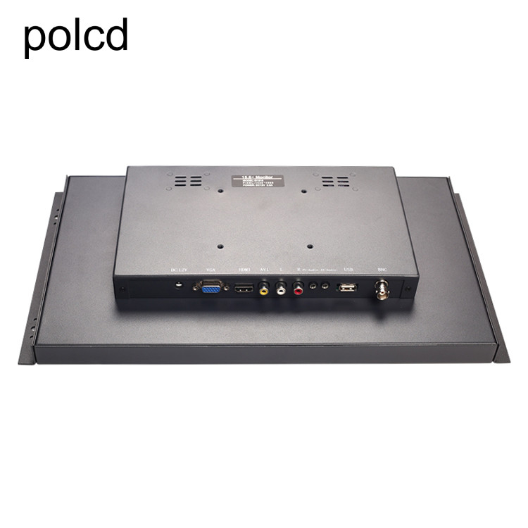 Polcd Metal Wall Mounted Embedded 15.6 Inch LCD Monitor Industrial IPS HDMI VGA Port