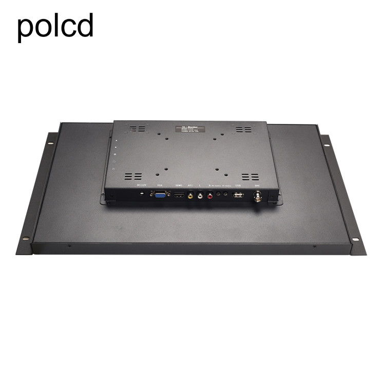 Industrial Wall Mounted Ear Metal Case Layar LCD Monitor Polcd 19 Inch