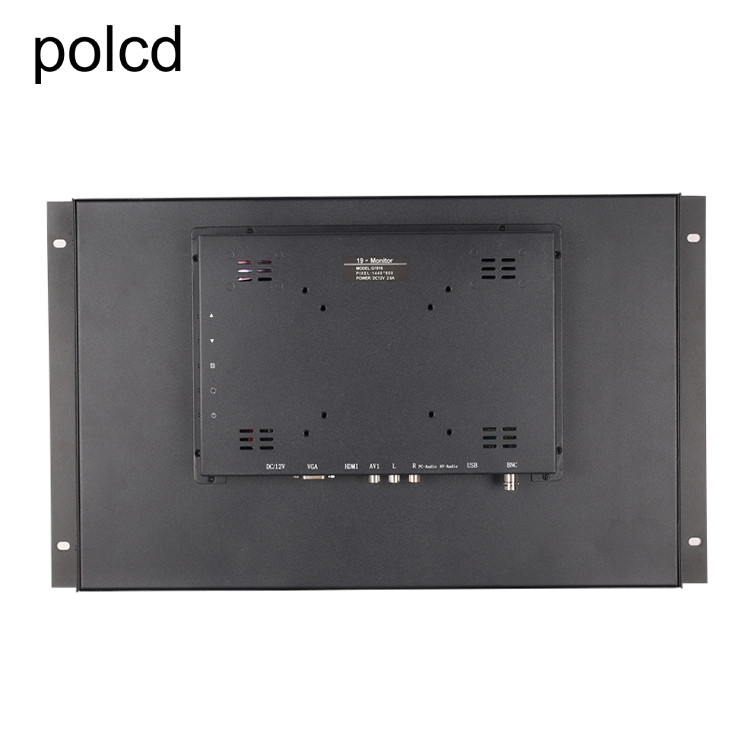 Industrial Wall Mounted Ear Metal Case Layar LCD Monitor Polcd 19 Inch