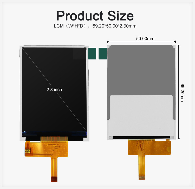 Layar Sentuh LCD Warna Polcd 2.8
