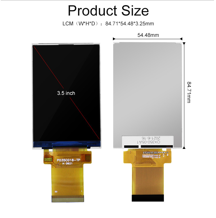 3.5 inci LCD Panel Modul 320x480 RGB Spi Interface Full Color Tft Lcm Tampilan Polcd