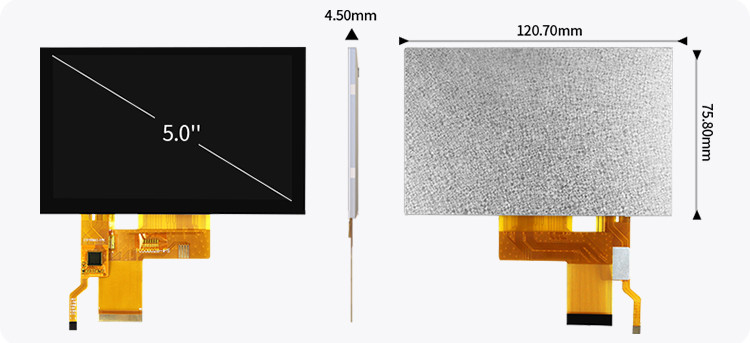 5 Inch Tft Lcd Capacitive Touch Screen Tinggi Cerah 800x480 Resolusi Rgb Antarmuka Ips
