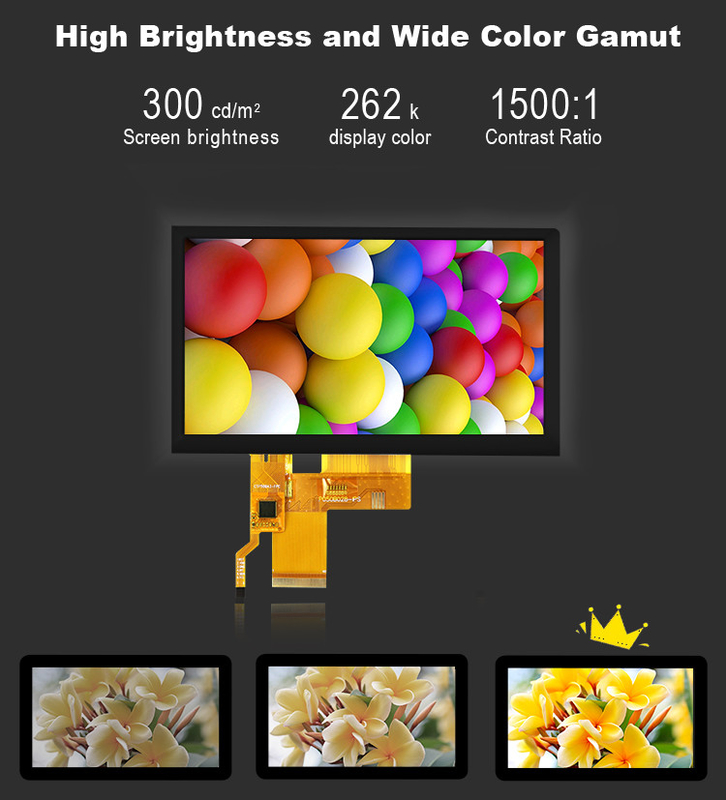 800x480 Resolusi LCD Tft Display Panel RGB Color St7262 Capacitive Touch Panel