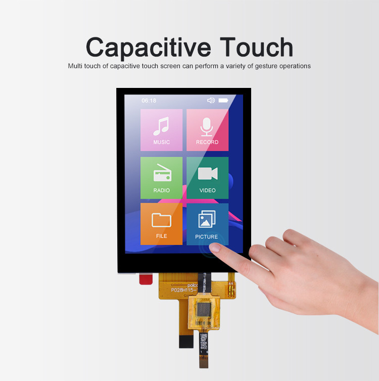 2.8 inci RGB Tft Lcd Module 240x320 4 Wire Resistive Touch atau Capacitive Touch Screen