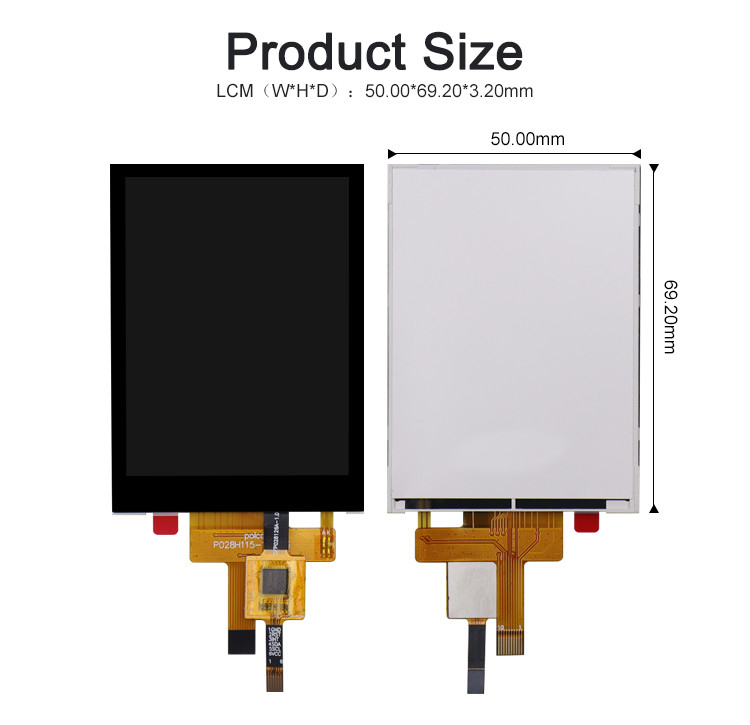 2.8 inci RGB Tft Lcd Module 240x320 4 Wire Resistive Touch atau Capacitive Touch Screen