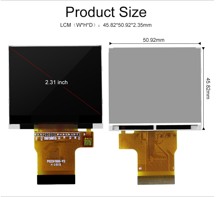 Polcd Warna 262K 2.31 Inch Square Screen 300 Nit 320x240 tft tampilan LCD