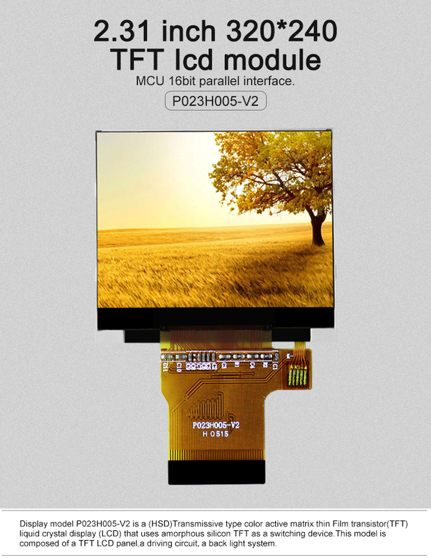 Polcd Warna 262K 2.31 Inch Square Screen 300 Nit 320x240 tft tampilan LCD