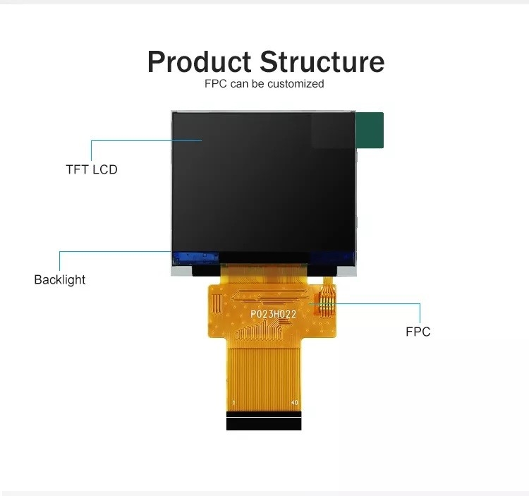 Polcd Hitam 320*240 RGB TFT Display 18 Bit High Brightness Panel LCD 2,31 inci