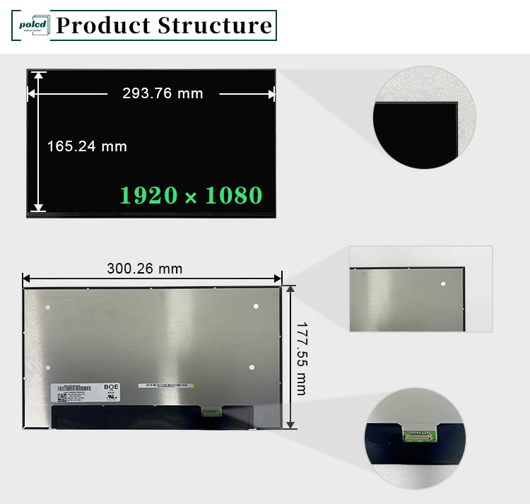 13.3 inci NV133FHM-N49 LCD Laptop Screen Panel 60Hz 1920x1080 FHD IPS TFT Module Display Untuk Laptop