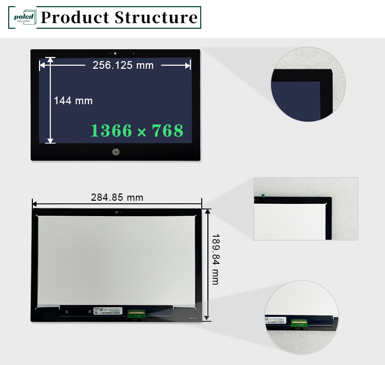 11.6 inci 1366x768 NV116WHM-T1C Penggantian Laptop Layar sentuh 60Hz Warna IPS TFT LCD