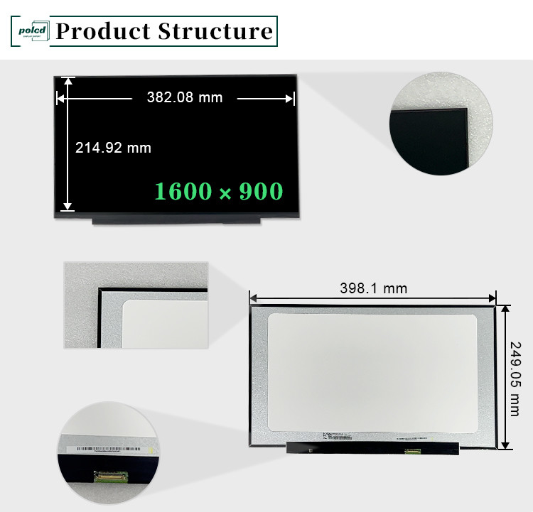 17.3 Inch Original NT173WDM-N23 1600x900 Transmissive eDP 60Hz 30 Pin Penggantian LCD Display Panel untuk Laptop