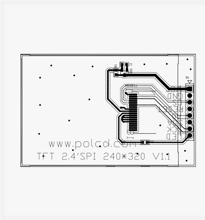 Polcd 4 Wire SPI Tft Lcd 2.4 Inch 240X320 Lcd layar sentuh dengan papan PCB