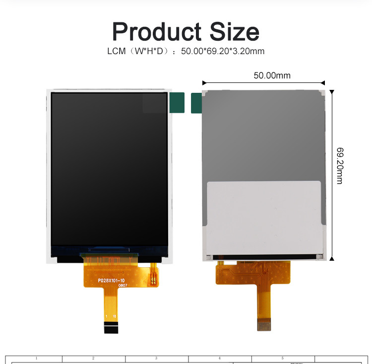 Polcd ST7789V 2.8 Inch Layar Ips 12 0'CLOCK TFT LCD Modul ISO9001