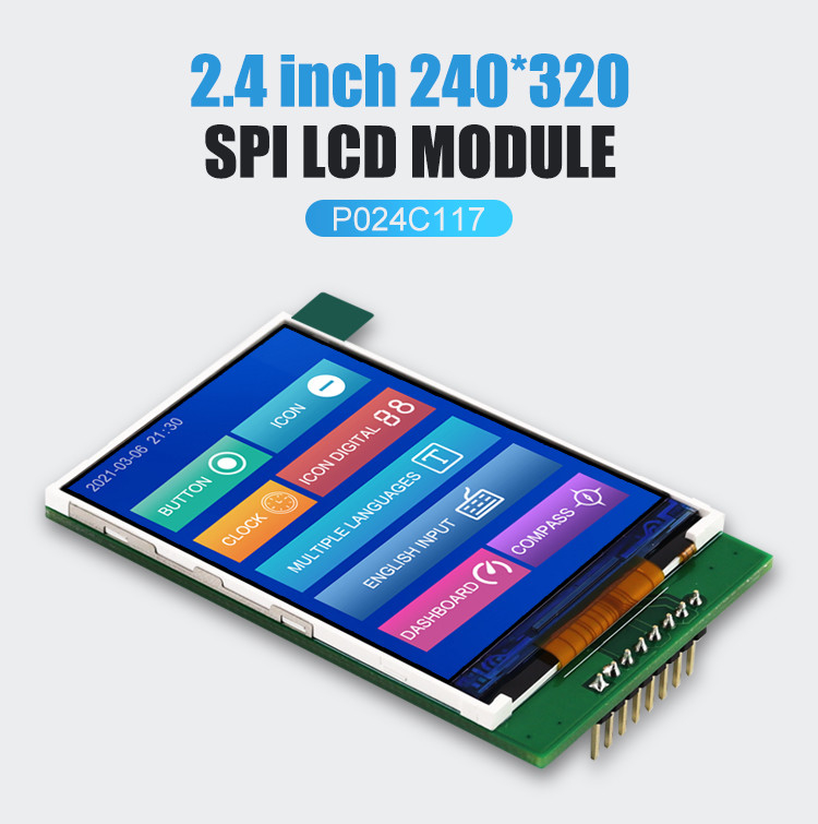 Polcd ISO9001 2.4 Inch Tft Layar Sentuh Tft Monitor 12 0'CLOCK
