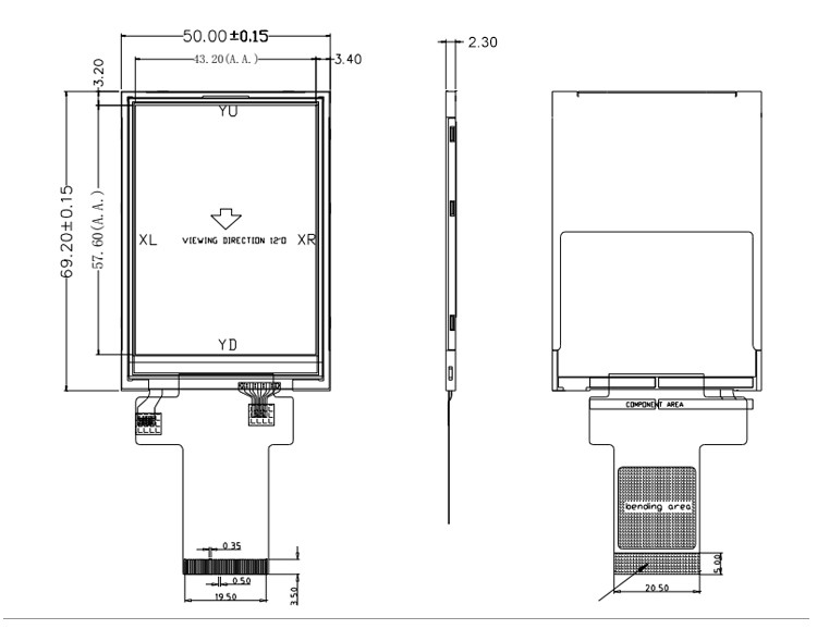 Polcd ILI9341V Tampilan TFT Kecerahan Tinggi Layar Raspberry Pi 16 Bit 2,8 Inci