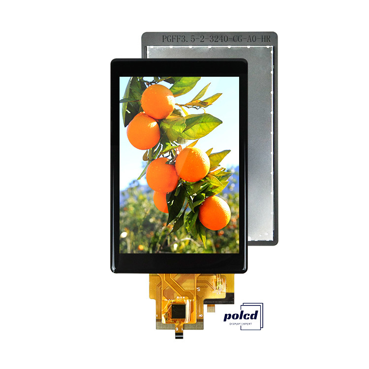 Panel Sentuh Kapasitif 3,5 Inci Kustom Polcd 320x480 500nit Antarmuka RGB IPS Tft Modul Tampilan Lcd