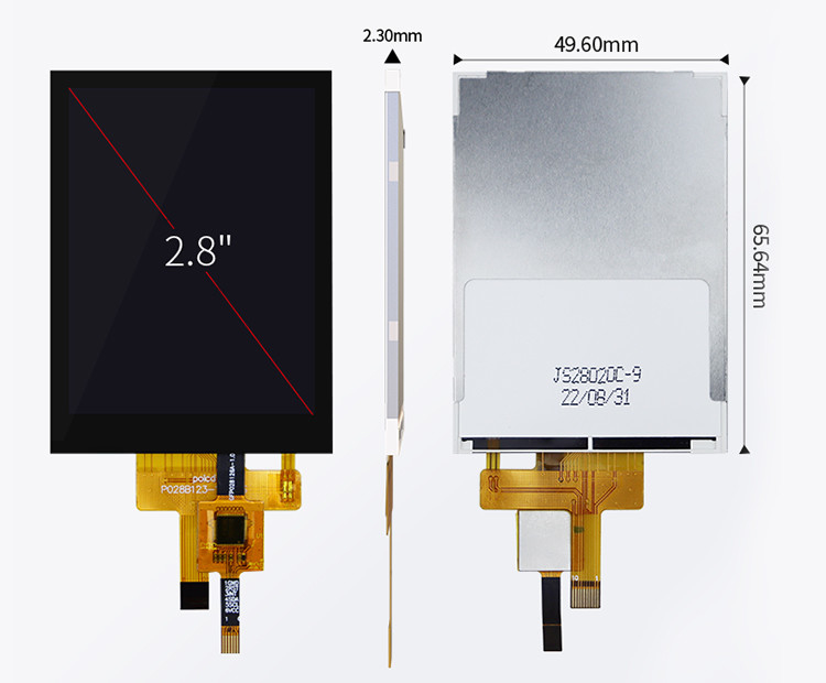 Polcd Full Color 2,8 inci Tft Display Ukuran kecil RGB Color Screen 2,8 