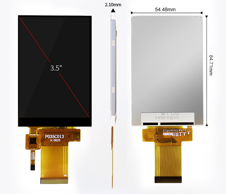 Polcd 3,5 inci TFT Resolusi Tinggi 320*480 MCU SPI Antarmuka Paralel Kapasitif Layar Sentuh Panel LCD