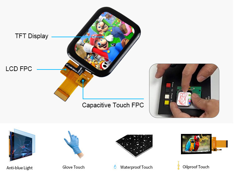Polcd 1.69 Inch Touch Screen Lcd Display 240x280 antarmuka SPI Modul TFT kecil