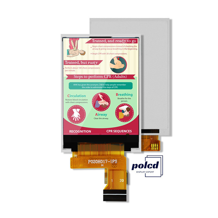 Polcd MCU 8 BIT Layar Tft 2 Inci Layar LCD IPS TFT 30.6mm
