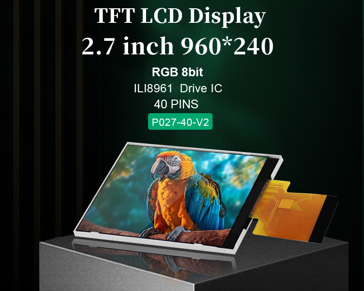 Polcd ILI8961 2.7 Tft Lcd 960X240 Layar LCD TFT RGB 8 Bit 6 0'CLOCK