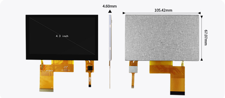 Polcd ST7262E43 Layar Tft Lcd 4,3 Inci 280 Nit Panel Sentuh LCD 800X480