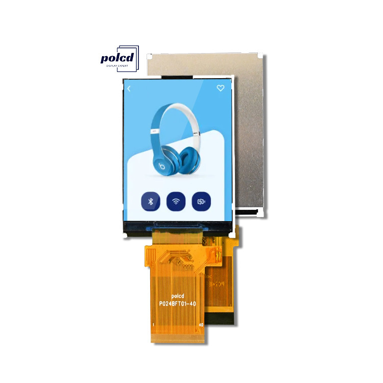 Polcd 2.4 inci LCM Modul Transflektif SPI MCU Pengelasan 20pin Resolusi 240x320 TFT LCD Screen