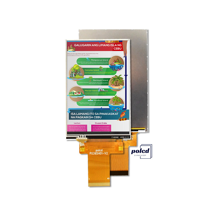 Polcd Custom 3.95 inci 320x480 Ips Tft Lcd RGB interface Modul Tampilan Kristal Cair dengan Sentuh