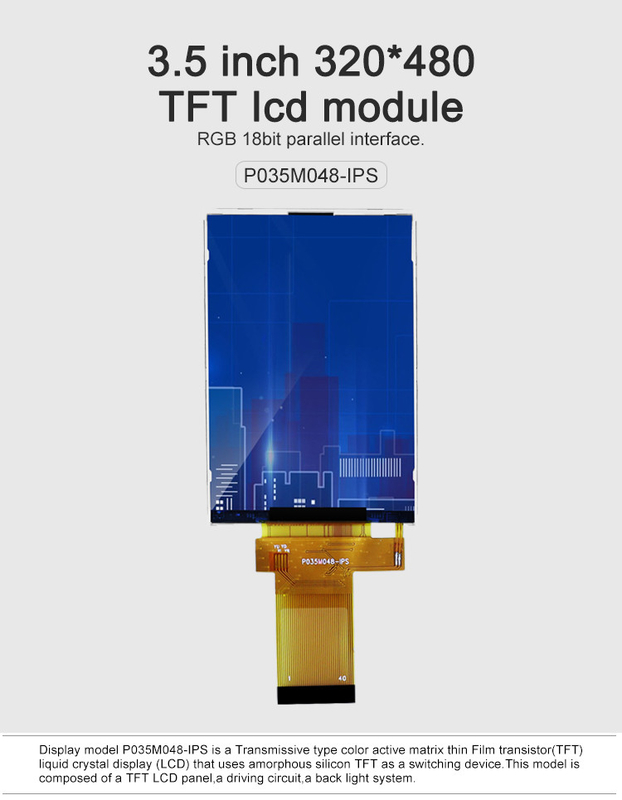 Polcd 18 BIT RGB IPS Layar LCD TFT 320X480 Piksel Tft Lcd 3.5