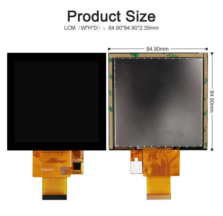 Polcd 4 inci Lcd Panel 480*480 IPS LCD Display Kecerahan Tinggi RGB Interface TFT LCD Module