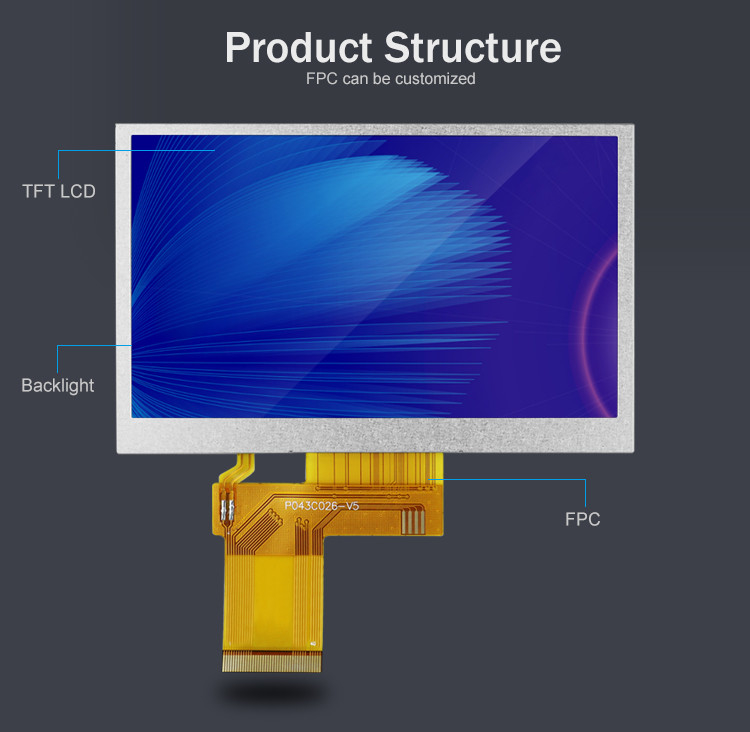 Polcd 4.3 Inch TFT LCD 480x272 Resolusi RGB antarmuka 4.3 