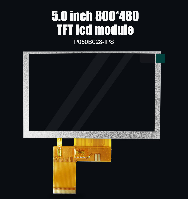 Polcd 5 Inch TFT Display 800x480 RGB 24 Bit interface IPS Full View Angle Modul LCD Kontras Tinggi
