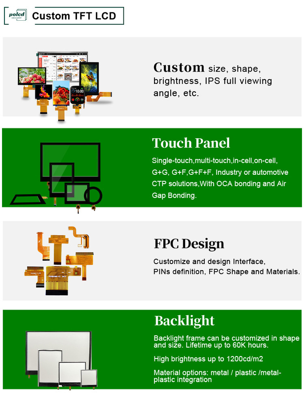 Polcd Custom TFT LCD 0.96 ~ 10.1