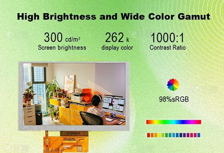 POLCD Custom 5 Inch LCD Modul RGB Antarmuka 800*480 ST7265 IPS Panel TFT LCD Display