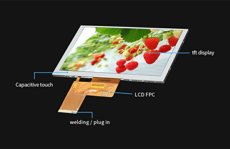 Polcd 5.0 Inch TFT LCD Panel 800*480 Resolusi 500nits RGB Interface 5