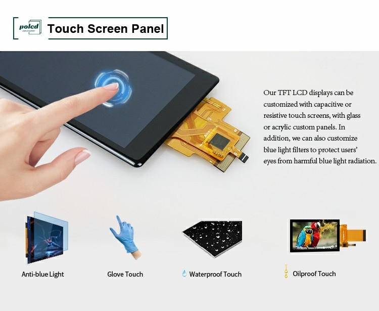 Polcd Display Lcd Custom 3.5 Inch 320x480 40pin IPS Angle 500nit ST7796U Capacitive Touch Screen