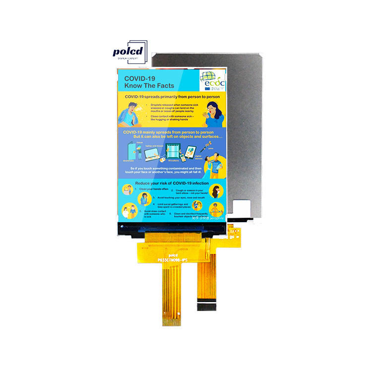 Polcd 3,5 Inch IPS TFT LCD 320*480 Ili9488 Drive Ic 600:1 Rasio Kontras LCD Display Modules