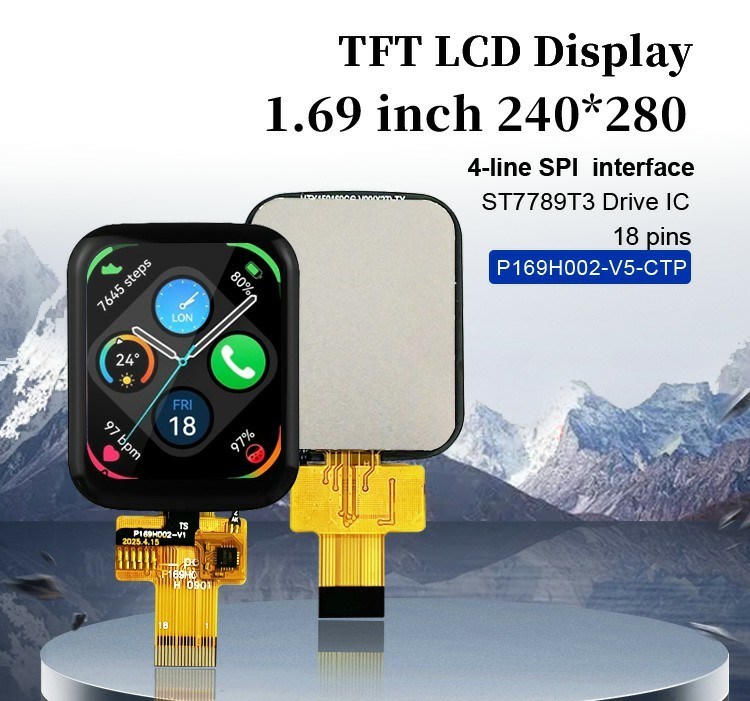Polcd 1.69 Inch Touch Screen Lcd Display 240x280 antarmuka SPI Modul TFT kecil
