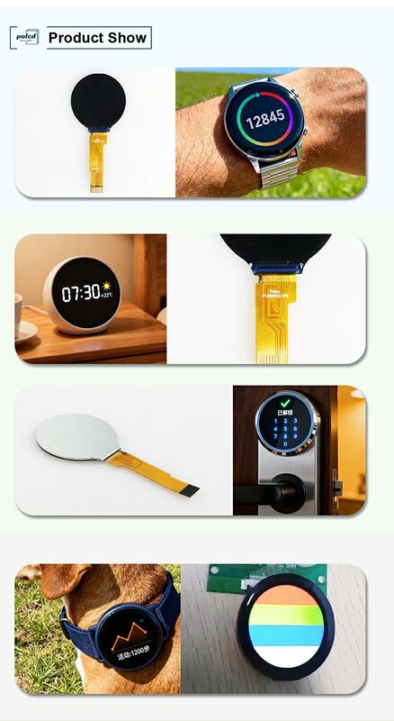 Polcd 1.28 Inch IPS LCD Sirkular 240xRGBx240 Resolusi Modul LCD TFT Disesuaikan untuk Jam Pintar