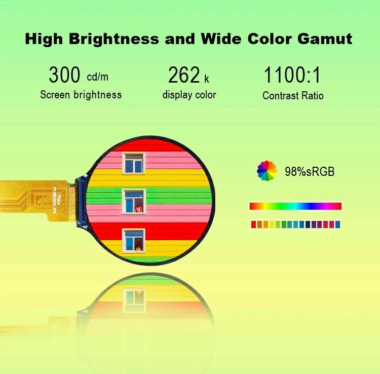Polcd kecil bulat 1,28 Inch Lcd Screen 240*240 1,3 Inch Spi Interface IPS Sirkular Tft Lcd Module Panel