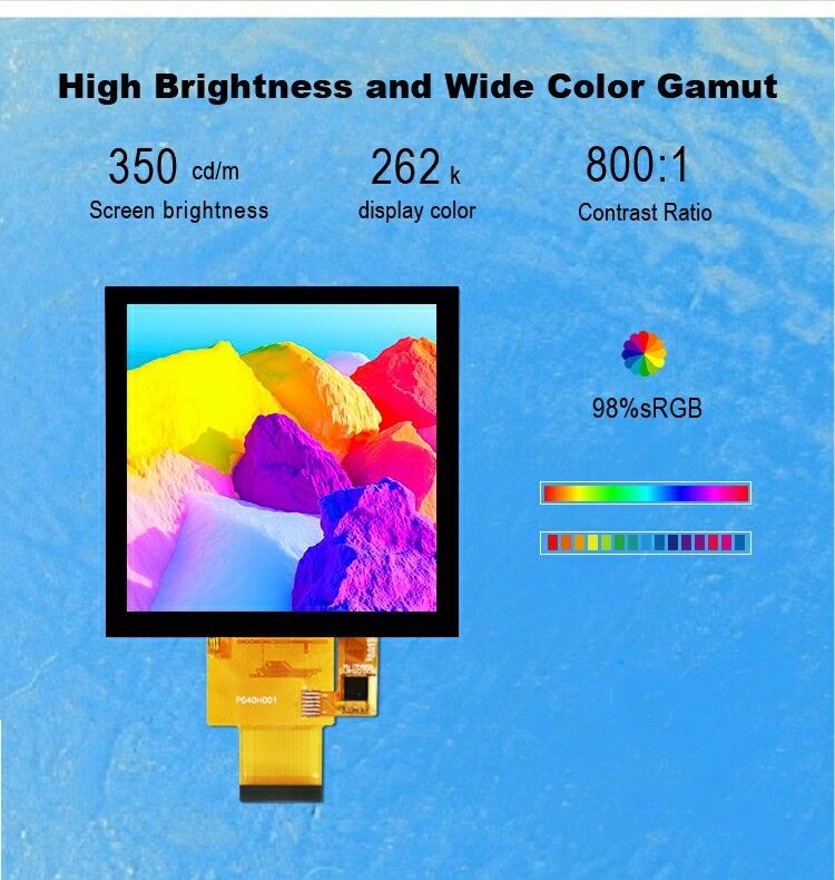 Polcd 4 inci Lcd Panel 480*480 IPS LCD Display Kecerahan Tinggi RGB Interface TFT LCD Module