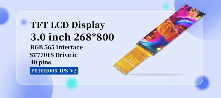 Polcd IPS 268x800 ST7701S Kecerahan Tinggi 700nits 3,0 inci TFT Layar LCD Layar LCD