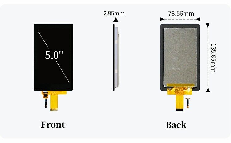 Polcd 5 Inch LCD Vertical Screen 720*1280 MIPI Interface Capacitive Touch Panel IPS 5' TFT Display