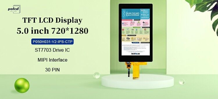 Polcd 5 Inci LCD Sentuh Industri IPS Sudut Pandang Lebar ST7703 ic 5 Inci 720x1280 Panel LCD TFT