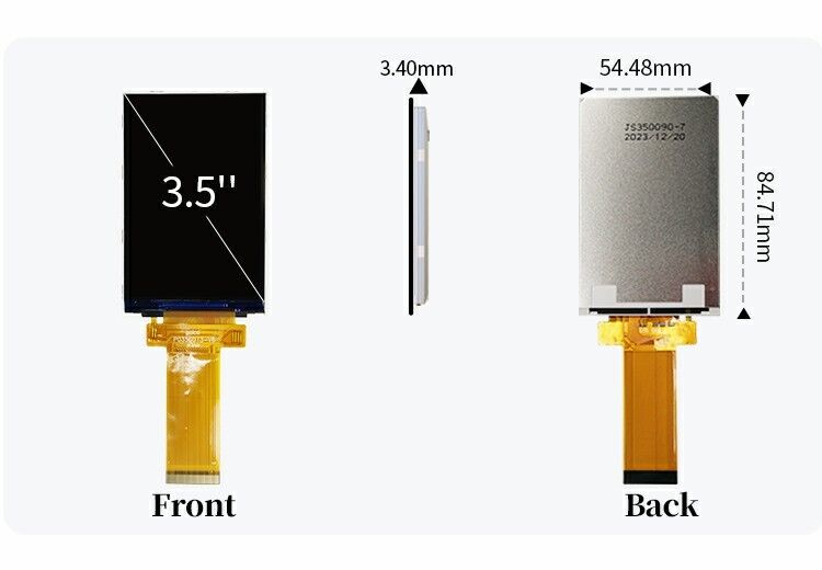 Polcd 3.5 Inch QVGA LCD Display dengan Resolusi 320x480 MCU SPI Interface Touch Panel 3.5 