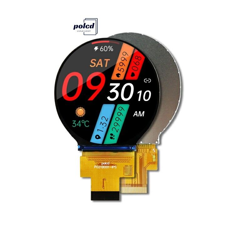 Polcd 2,1 inci IPS LCD Bulat Kecil 480*480 Mipi antarmuka ST7701S Lingkaran Lingkaran TFT Display Module