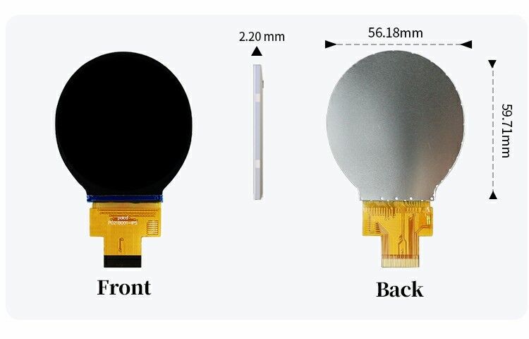 Polcd 2,1 inci IPS LCD Bulat Kecil 480*480 Mipi antarmuka ST7701S Lingkaran Lingkaran TFT Display Module